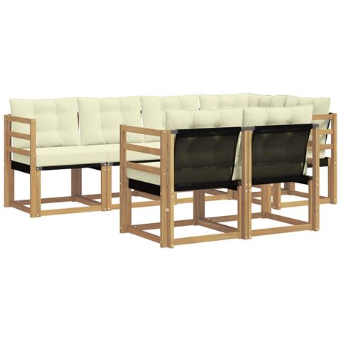 Set di divani da esterno con cuscino 7 pcs Bianco e Crema - Foto 1