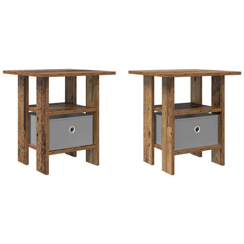 Comodino 2 pcs Legno vecchio 41 x 40 x 45 cm Legno multistrato - Foto 1