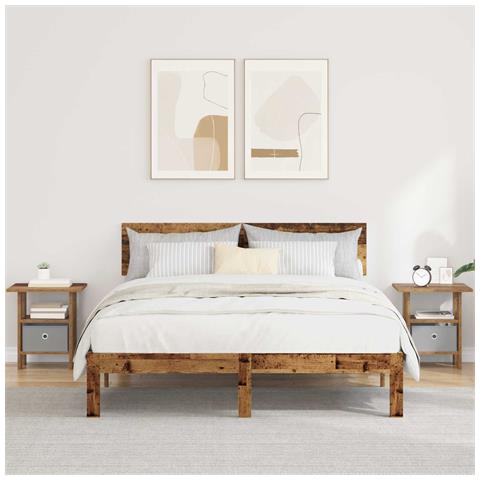 Comodino 2 pcs Legno vecchio 41 x 40 x 45 cm Legno multistrato - Foto 2