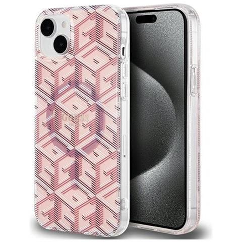 Guess Iml Gcube Magsafe Case Per Iphone 15 / 14 / 13 - Rosa - Foto 1