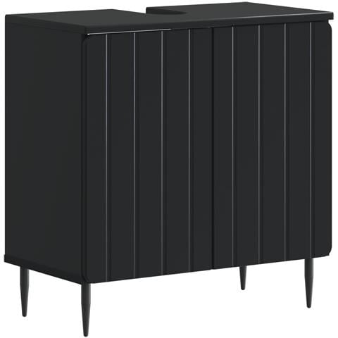 Armadio per Lavabo da Bagno ZWOLLE Nero 59,5 x 31,5 x 59 cm - Foto 1