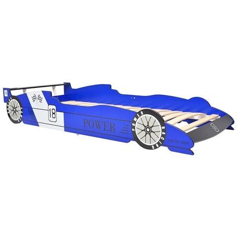Letto Bambini Auto da Corsa 90x200 cm Blu - Foto 1