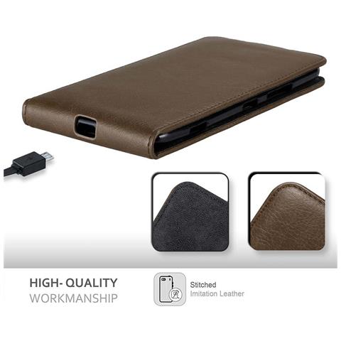 Custodia Compatibile Con Nokia Lumia 1320 In Bruno Caffè - Coperchio Protettivo In Design Flip Con Chiusura Magnetica - Foto 8