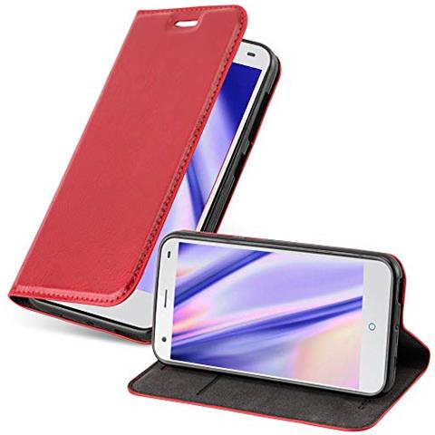 Custodia Compatibile Con Zte Blade S6 In Rosso Mela - Coperchio Protettiva Con Chiusura Magnetica, Funzione Stand E Tasca Per Le Carte - Foto 1