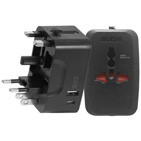 Adattatore Viaggio 2 Usb Presa Internazionale Uk, Usa, Aus, Nz, Eu, Nero - Foto 15