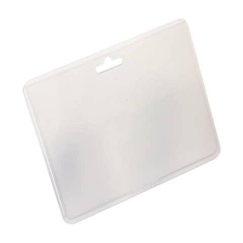 Portanomi Tasca Chiusa Orizzontale Pvc Alto Spessore Traspar. Inserto 60x90mm Cf. 100 - 999110825 - Foto 1