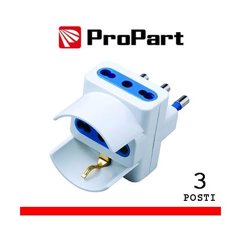 Adattatore 3pos Bipasso / schuko Spina16a Polybag - Foto 1
