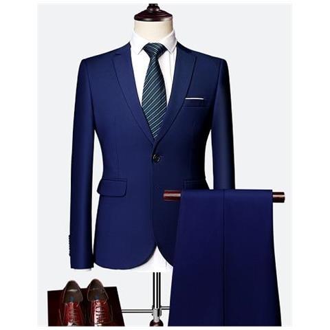 SLOWMOOSE - Abito Formale Di Fascia Alta Classico Sottile Da Uomo D\u0026#39;  affari [ set 2 Pezzi Blu / Asia 5xl (80-90kg) ] - ePRICE