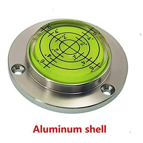 50 Millimetri Scala Alta Precisione Orizzontale Bolla Di Alluminio Di Caso Bullseye Spirito Bolla Livello Di Superficie Rotonda Inclinometri Per Surveying Instruments E Basamenti - Foto 2