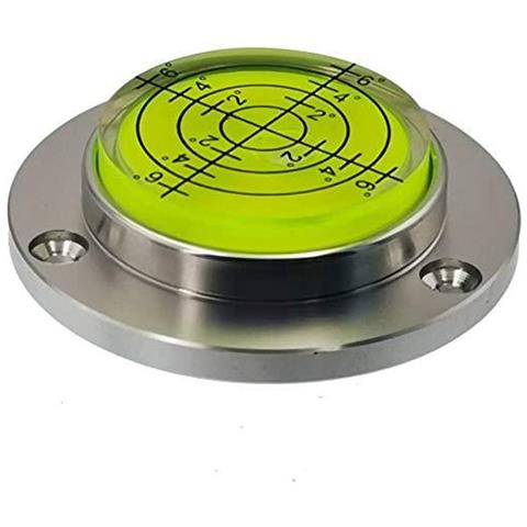 50 Millimetri Scala Alta Precisione Orizzontale Bolla Di Alluminio Di Caso Bullseye Spirito Bolla Livello Di Superficie Rotonda Inclinometri Per Surveying Instruments E Basamenti - Foto 1