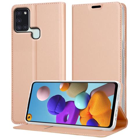 Custodia Compatibile Con Samsung Galaxy A21s In Classy Oro Rosa - Coperchio Protettiva Con Chiusura Magnetica, Funzione Stand E Tasca Per Le Carte - Foto 1