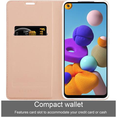 Custodia Compatibile Con Samsung Galaxy A21s In Classy Oro Rosa - Coperchio Protettiva Con Chiusura Magnetica, Funzione Stand E Tasca Per Le Carte - Foto 2