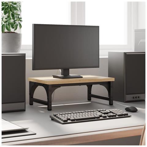 Supporto Per Monitor Rovere Sonoma 37x23x14cm Legno Multistrato - Foto 6
