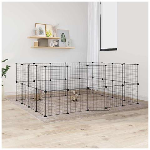Gabbia Per Animali 36 Pannelli Con Porta Nera 35x35 Cm Acciaio - Foto 2