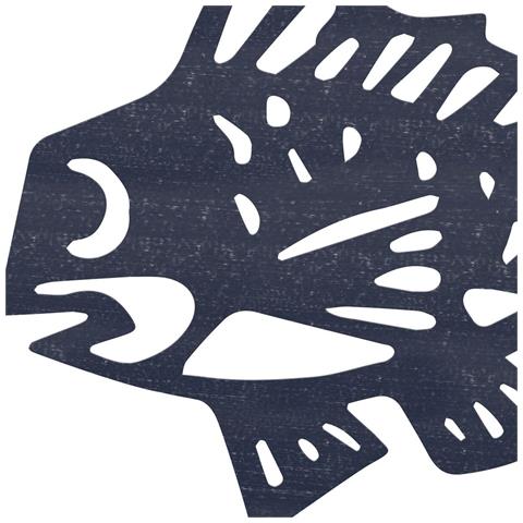 Quadro Pesce Metallo Blu Marino 36 X 26 Cm - Foto 2