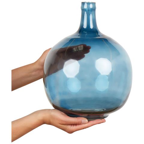 Vaso Decorativo Chappathi Vetro 31 Cm Blu - Foto 2