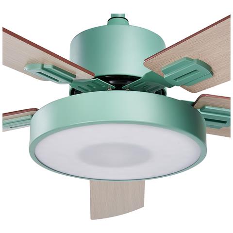Ventilatore Da Soffitto Con Luce Verde Chiaro E Legno Chiaro Hooble - Foto 2