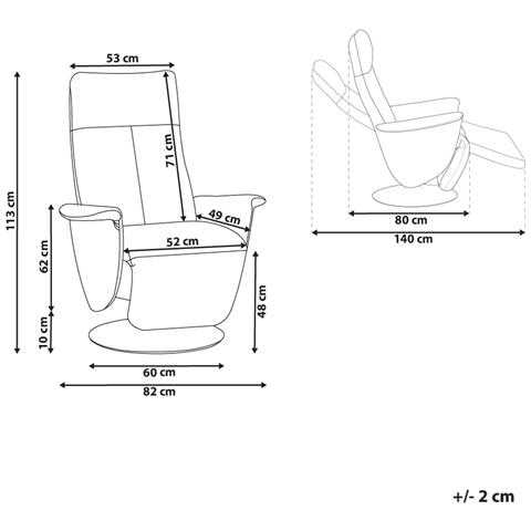 Poltrona Reclinabile In Pelle Sintetica Beige Prime - Foto 2