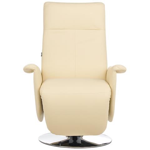 Poltrona Reclinabile In Pelle Sintetica Beige Prime - Foto 6