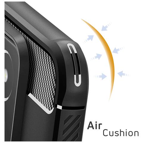 Cover Per Xiaomi 14 Silicone Anti-urto Angoli Rinforzati Carbonio, Nero - Foto 2