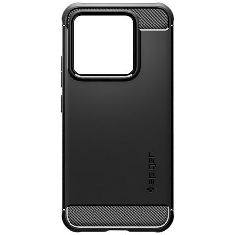 Cover Per Xiaomi 14 Silicone Anti-urto Angoli Rinforzati Carbonio, Nero - Foto 1