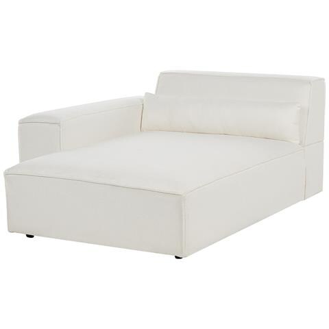 Chaise Longue Versione Destra Hellnar Bouclé Bianco Sporco - Foto 7