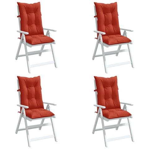 Cuscini Sedia Schiena Alta 4 Rosso Mélange 120x50x7 Tessuto - Foto 1