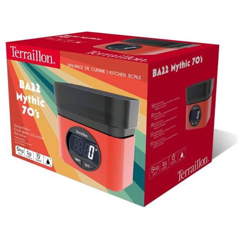 BA22 Nero, Rosso Superficie piana Rettangolo Bilancia da cucina elettronica - Foto 3