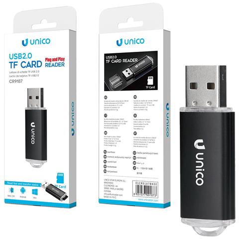 Lettore Sd Card Usb 2.0 Plug And Play Trasmissione Dati Otg Micro Sd Nero - Foto 1