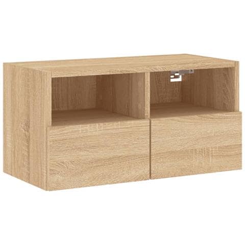 Mobile Tv A Parete Rovere Sonoma 60x30x30 Cm Legno Multistrato - Foto 2