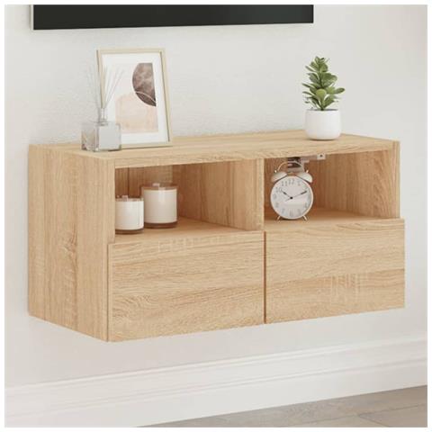 Mobile Tv A Parete Rovere Sonoma 60x30x30 Cm Legno Multistrato - Foto 1