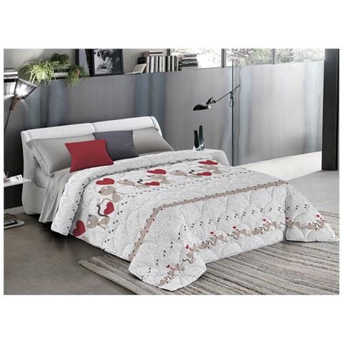 Trapunta Piumone Invernale Linea Pensieri Delicati Disegno Gattini Matrimoniale Beige - Foto 1