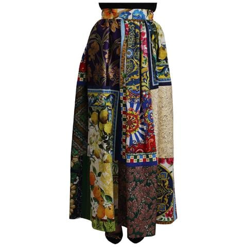 Maxi Gonna Lunga Sicily Patchwork Multicolor - It38 - S - Foto 1