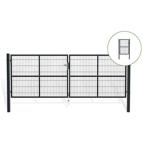 Cancello In Rete 4m H.140cm Razo + Cancello 1m Razo H.140cm Grigio - Foto 1