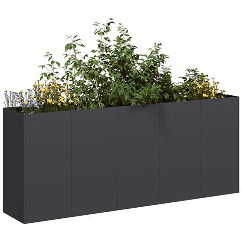 Fioriera Nera 200x40x80 Cm In Acciaio Laminato A Freddo - Foto 1