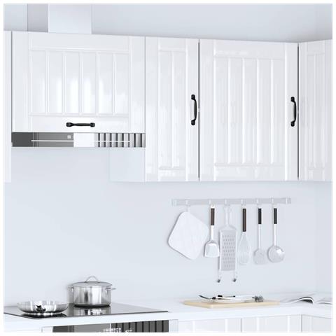 Pensile Da Cucina Lucca Bianco Lucido In Legno Multistrato - Foto 3