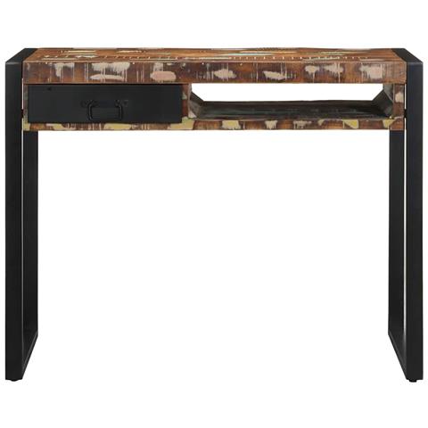 Scrivania Multicolore 100x50x75 Cm In Legno Massello Recupero - Foto 2