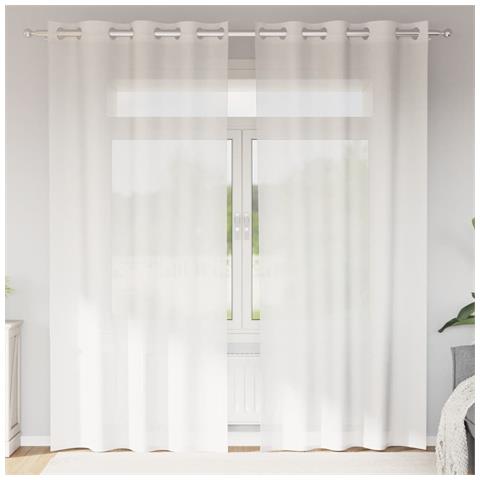 Tende In Voile Con Occhielli 2 Pz Bianco - Foto 1