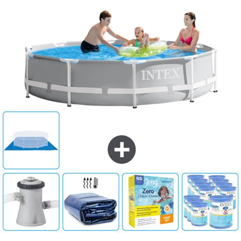 Piscina Fuori Terra - In Giro - 305x305x76 Cm - Grigio - Include Accessori Coordinati Cb22 - Foto 1