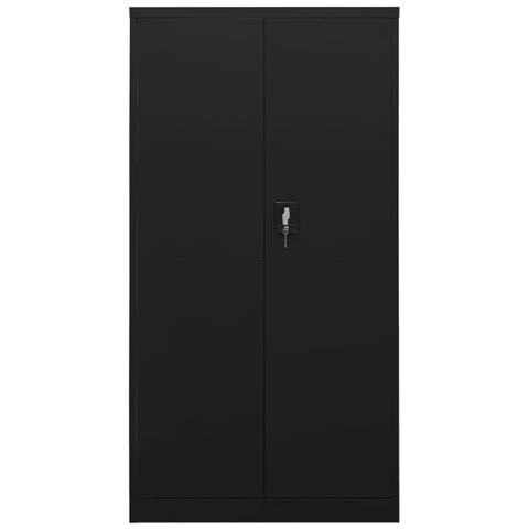 Lusso Casadino -  Armadio Con Ripiani Nero 90x40x180 Cm In Acciaio - Foto 1