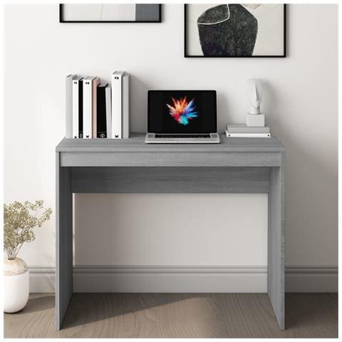 Scrivania Grigio Sonoma 90x40x72 Cm In Legno Multistrato - Foto 2