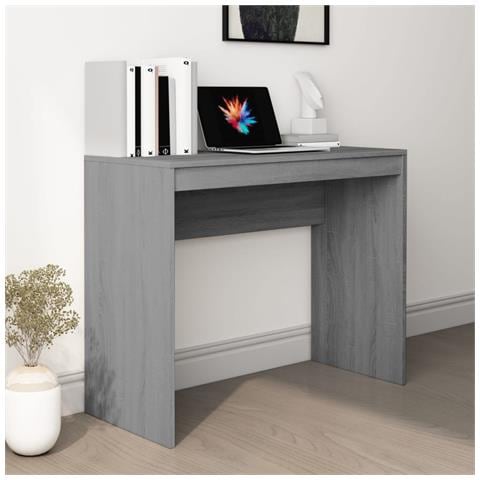 Scrivania Grigio Sonoma 90x40x72 Cm In Legno Multistrato - Foto 7