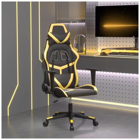 Lusso Casadino -  Sedia Da Gaming Nera E Oro In Similpelle - Foto 8