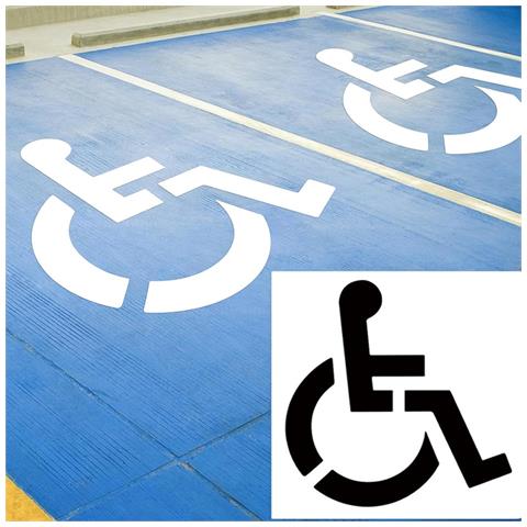 Stencil Riutilizzabile Con Simbolo Di Sedia A Rotelle Per Parcheggio Accessibile - Foto 1