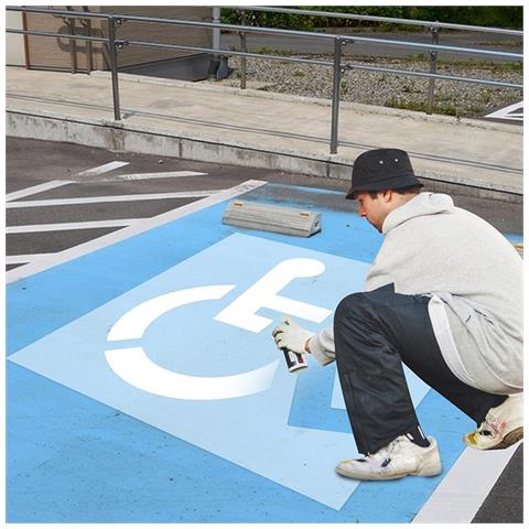 Stencil Riutilizzabile Con Simbolo Di Sedia A Rotelle Per Parcheggio Accessibile - Foto 5