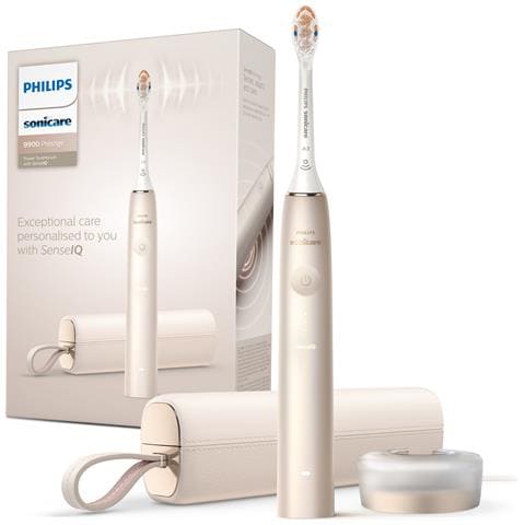 DiamondClean Prestige 9900 Sonicare Spazzolino Elettrico Sonico HX9992/11 con SenseIQ e App, con Custodia da Viaggio Colorazione Champagne - Foto 7