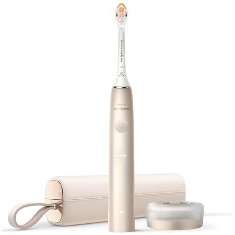 DiamondClean Prestige 9900 Sonicare Spazzolino Elettrico Sonico HX9992/11 con SenseIQ e App, con Custodia da Viaggio Colorazione Champagne - Foto 1
