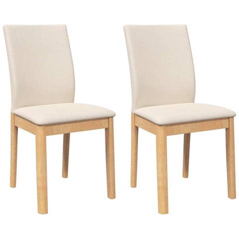 Sedie da Pranzo con Cuscini 2 pz in Legno Massello di Hevea - Foto 1