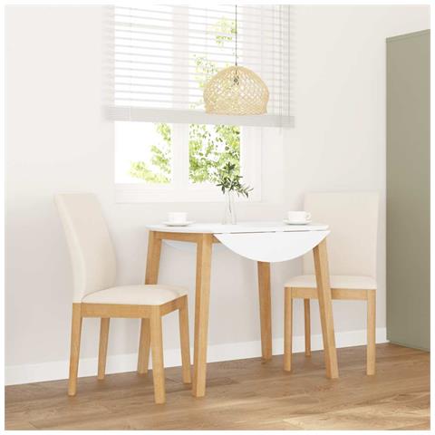 Sedie da Pranzo con Cuscini 2 pz in Legno Massello di Hevea - Foto 2