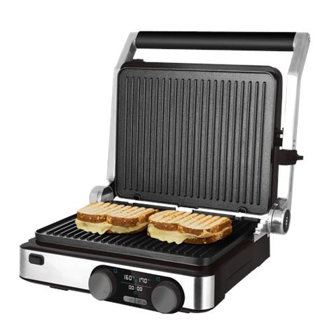 Griglia di Contatto 03099 Potenza 2000 W Superficie 290 x 230 mm Colore Nero /Acciaio Inox - Foto 2